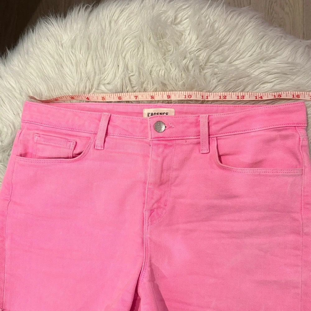 Neon wash L’Agence cut off denim shorts sz 30 - Picture 3 of 6